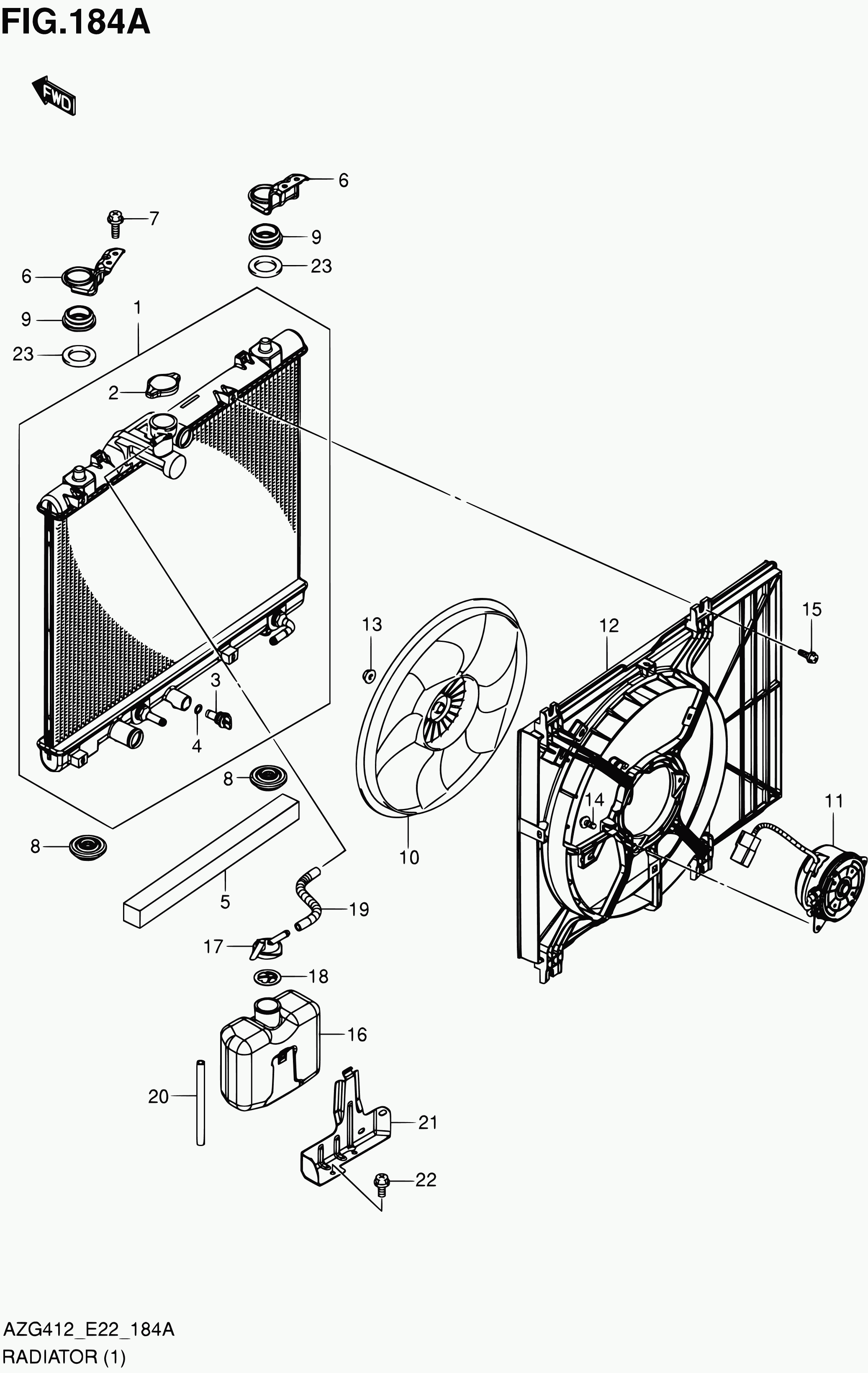 Suzuki 17700-69L01 - Jäähdytin,moottorin jäähdytys inparts.fi