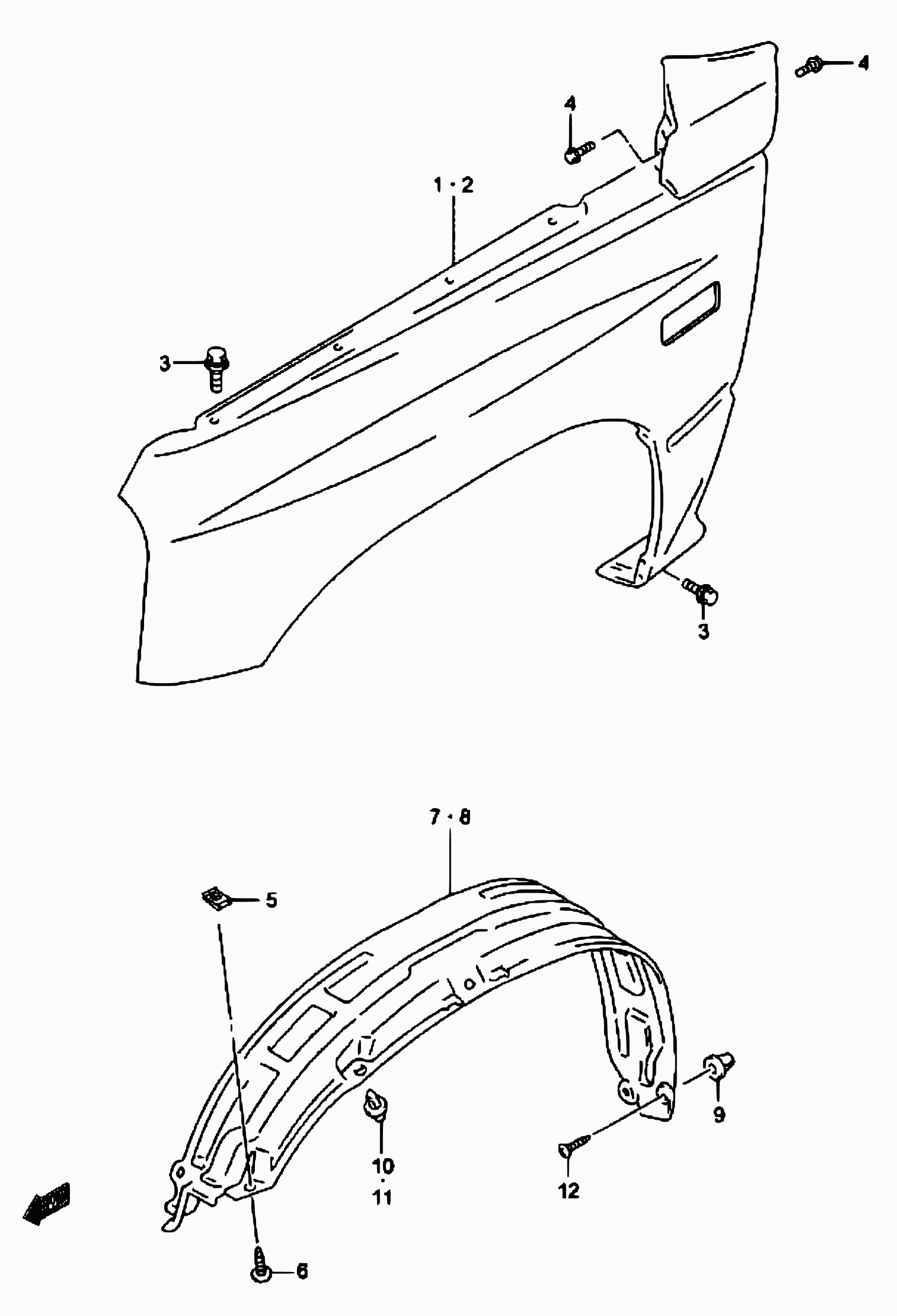 Suzuki 09409-08308-5ES - CLIP, FENDER LINING OUTER inparts.fi