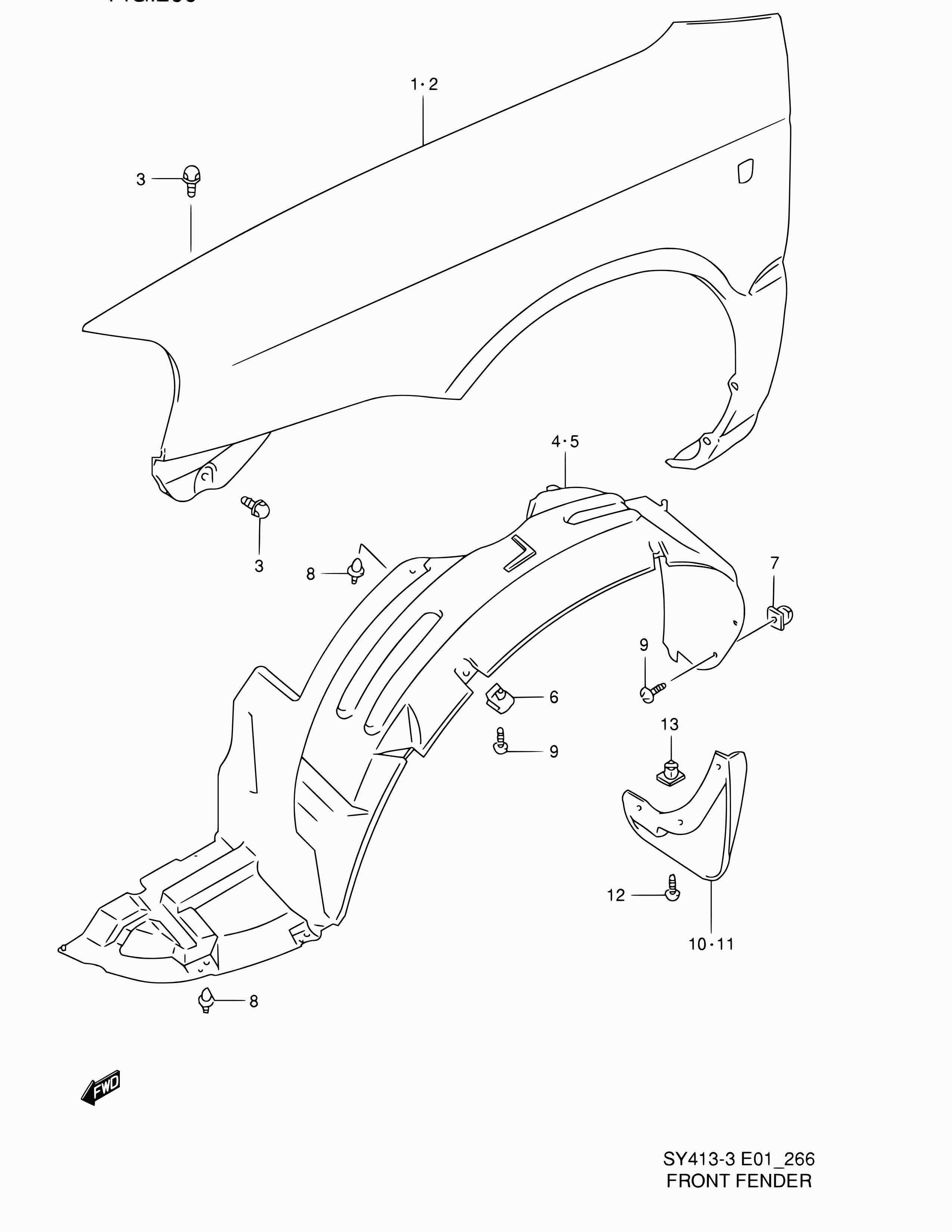 Suzuki 72311-65G00 - Verhous, sisälokasuoja inparts.fi