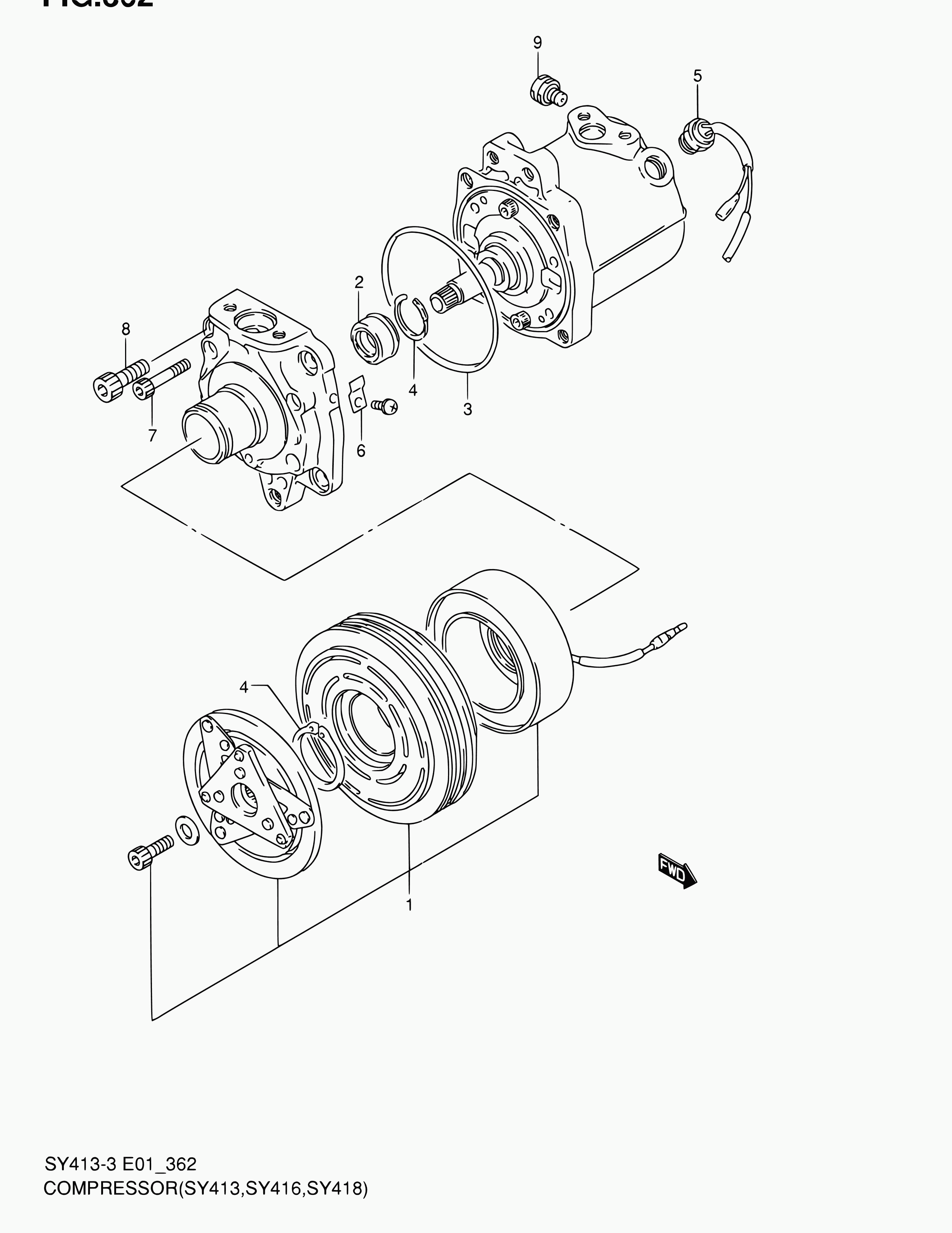 Suzuki 95200-70CJ0 - Kompressori, ilmastointilaite inparts.fi