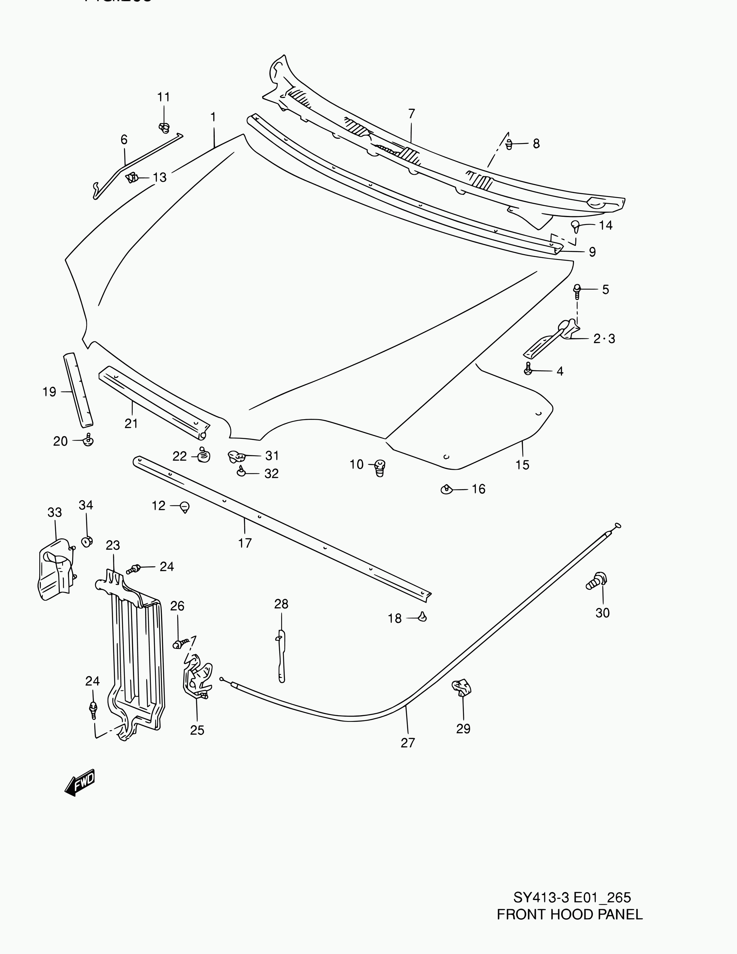 Suzuki 57300-65G01 - Konepelti inparts.fi