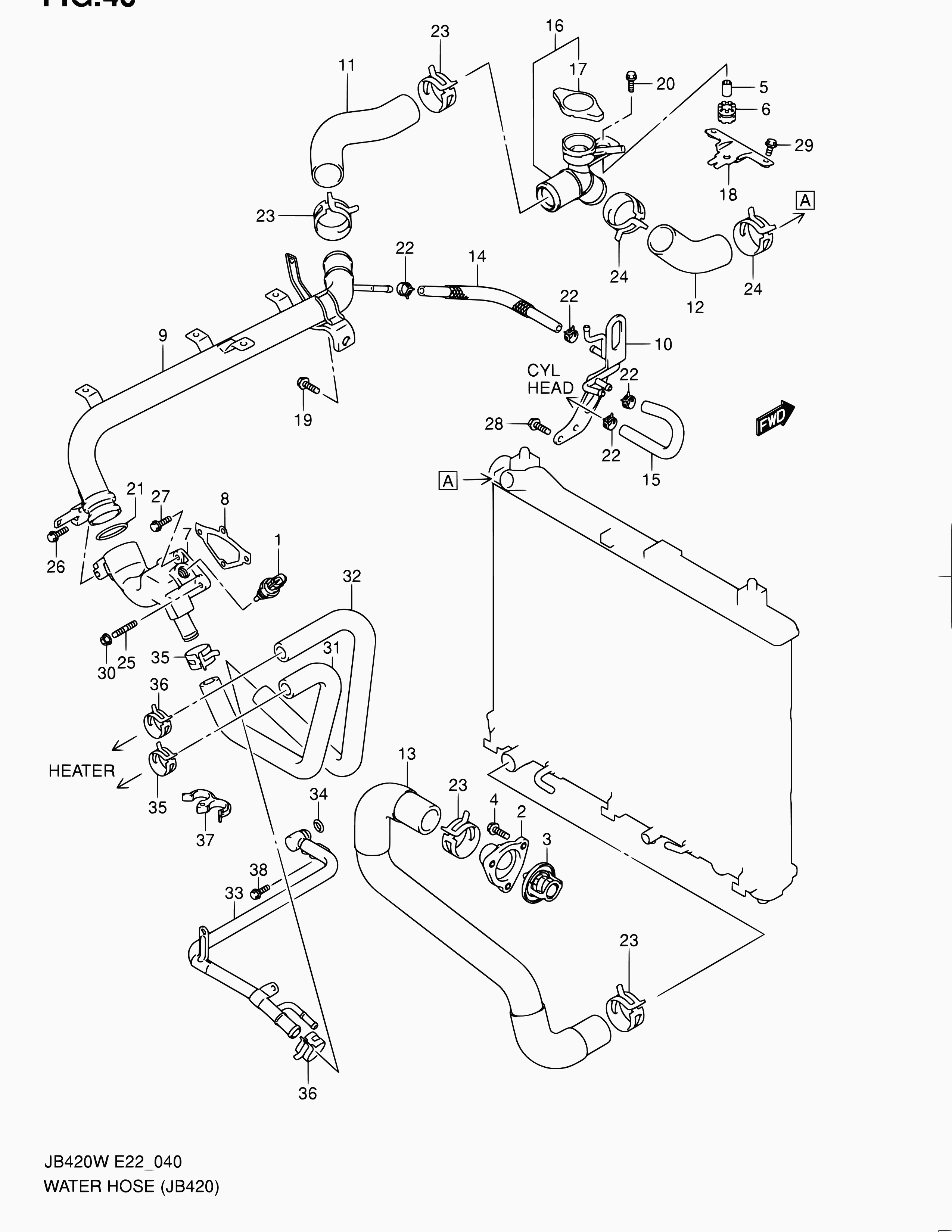 Mitsubishi 17670-65D00 - Termostaatti, jäähdytysneste inparts.fi