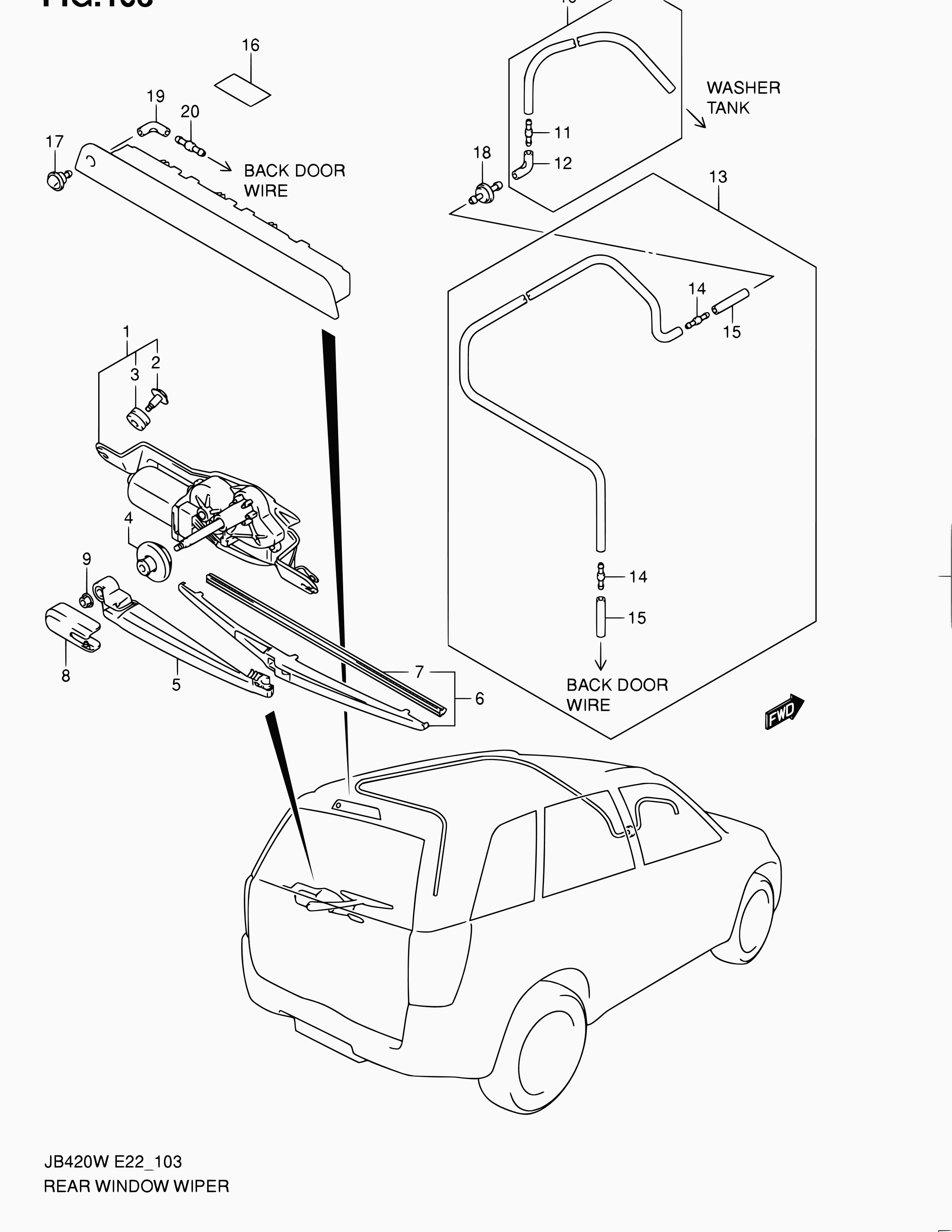 Suzuki 38496-56B00 - Pesusuutin, lasinpesulaite inparts.fi