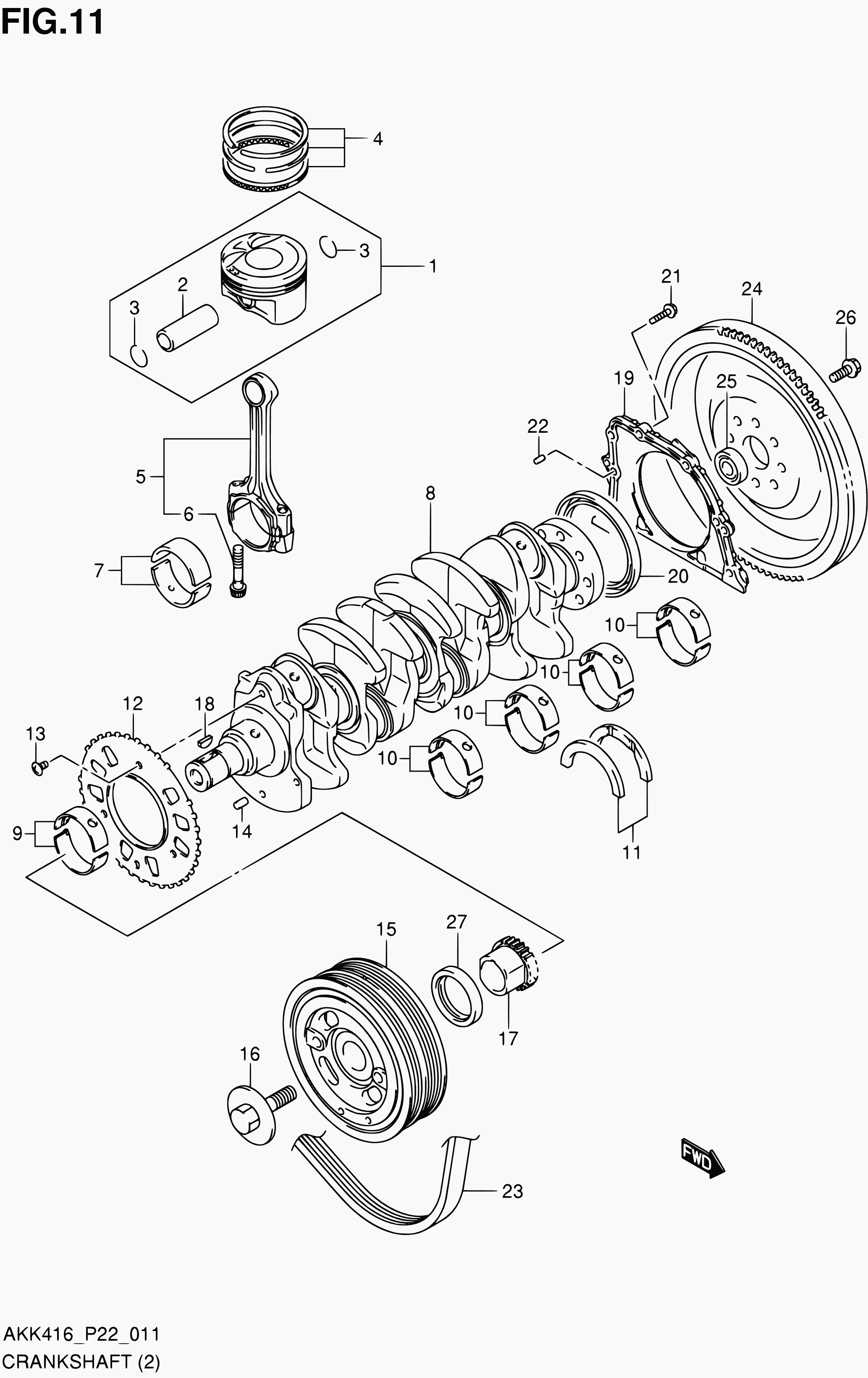 Suzuki 17521-61M00 - Moniurahihna inparts.fi