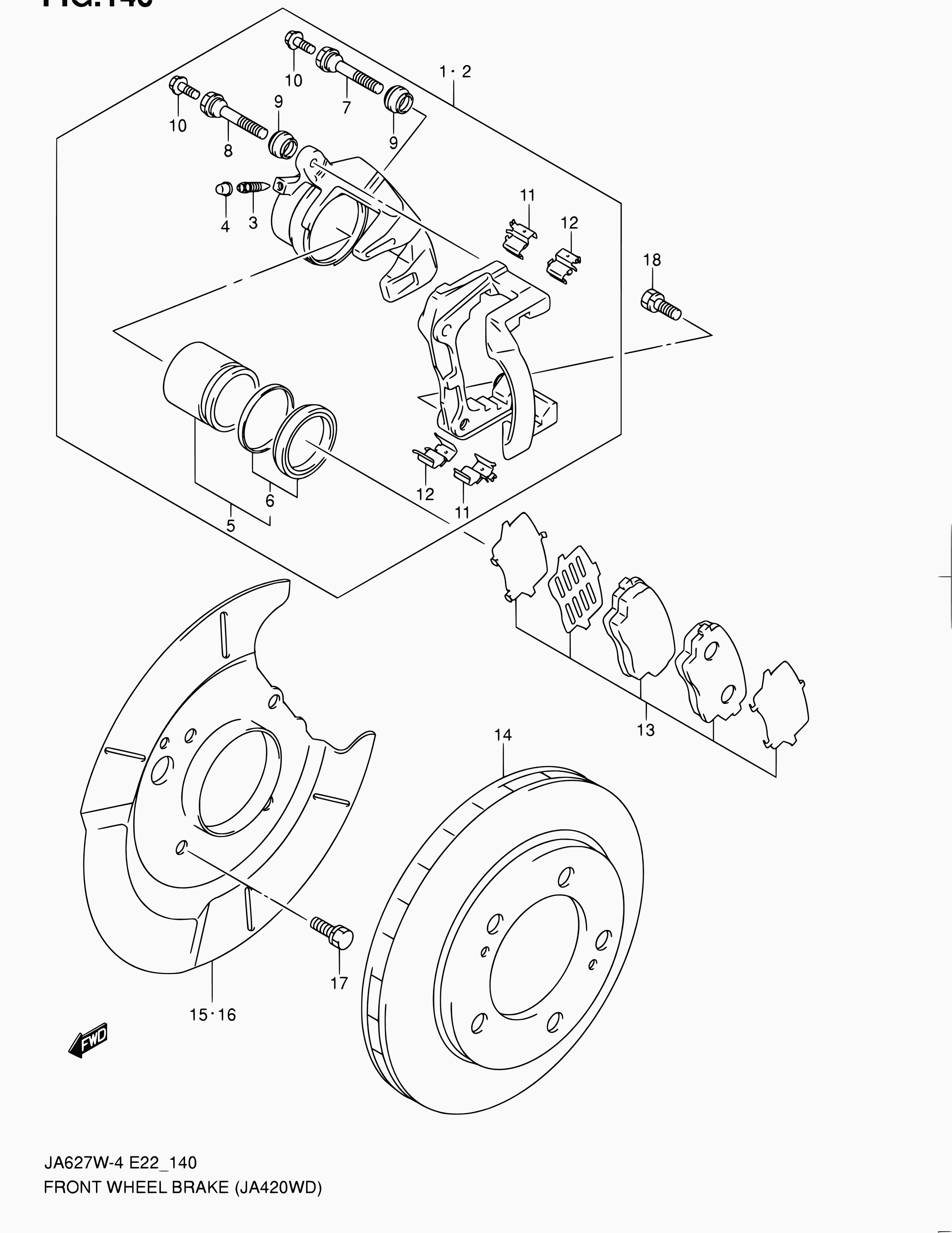 Suzuki 55156-77E00 - Korjaussarja, jarrusatula inparts.fi