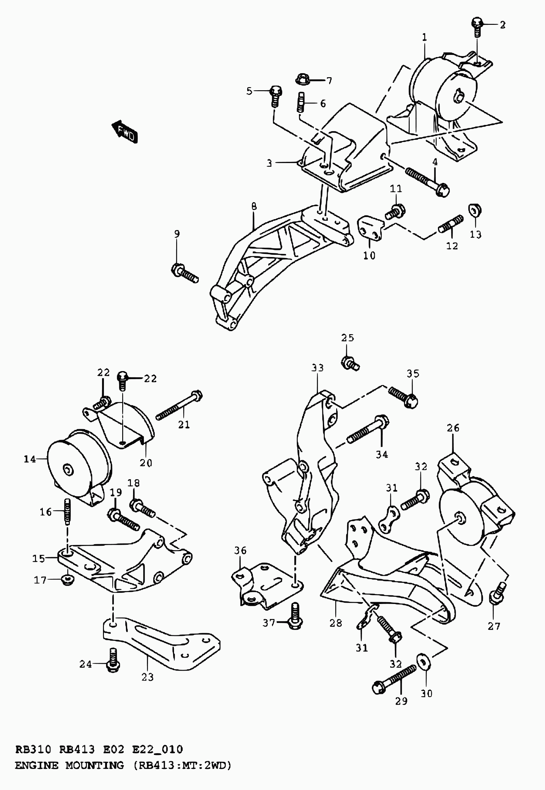 Suzuki 11620-60B11 - Moottorin tuki inparts.fi