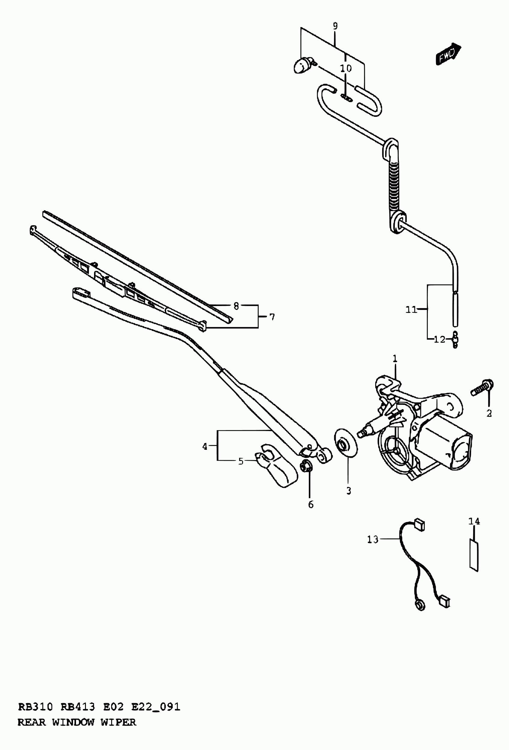 Suzuki 38340-83E40 - Pyyhkijänsulka inparts.fi