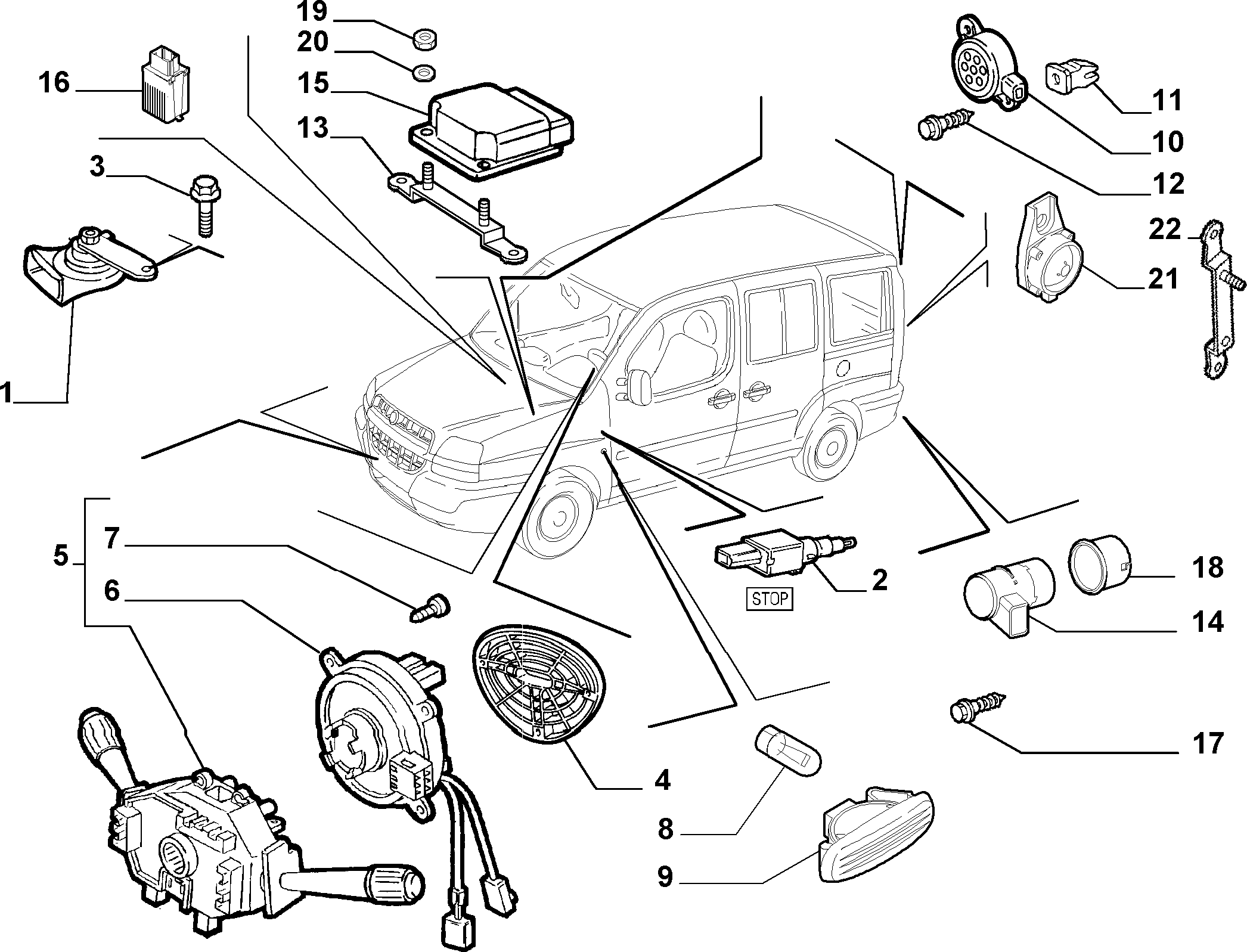 FIAT 51755060 - Sensori, pysäköintitutka inparts.fi