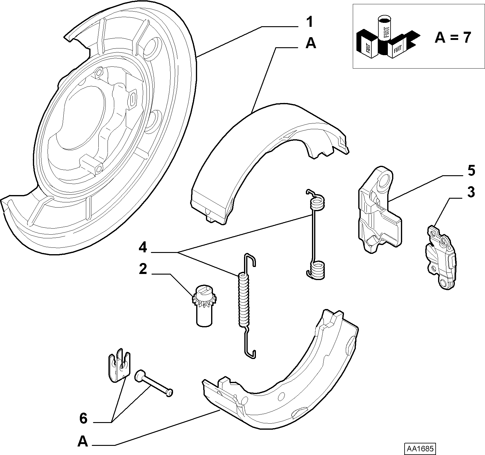 FIAT 77364022 - Jälkiasennussarja, rumpujarru inparts.fi