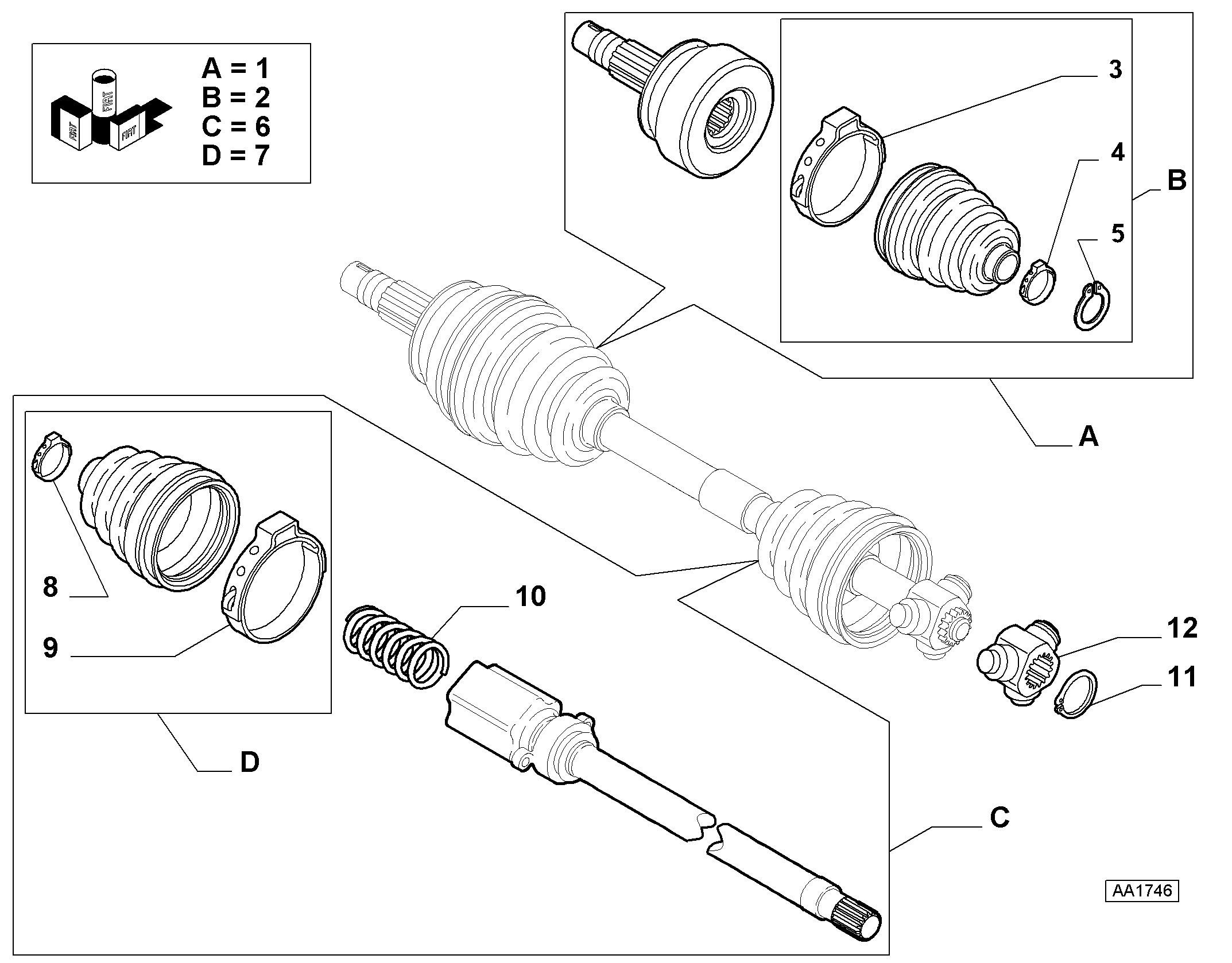 FIAT 71771153 - Paljekumi, vetoakseli inparts.fi