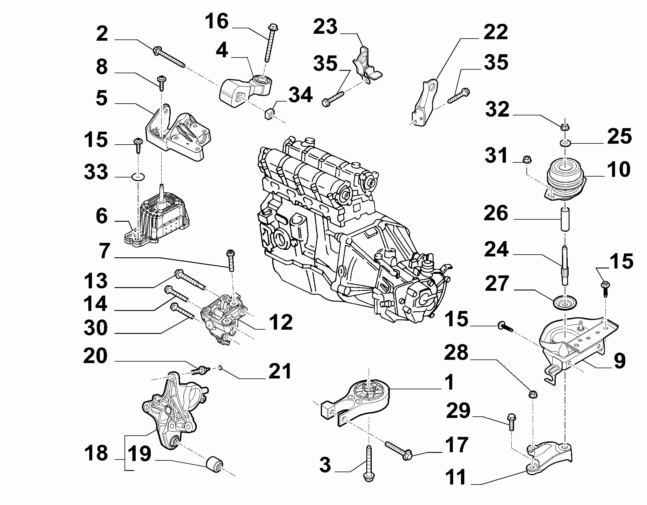 FIAT 9670282280 - Moottorin tuki inparts.fi