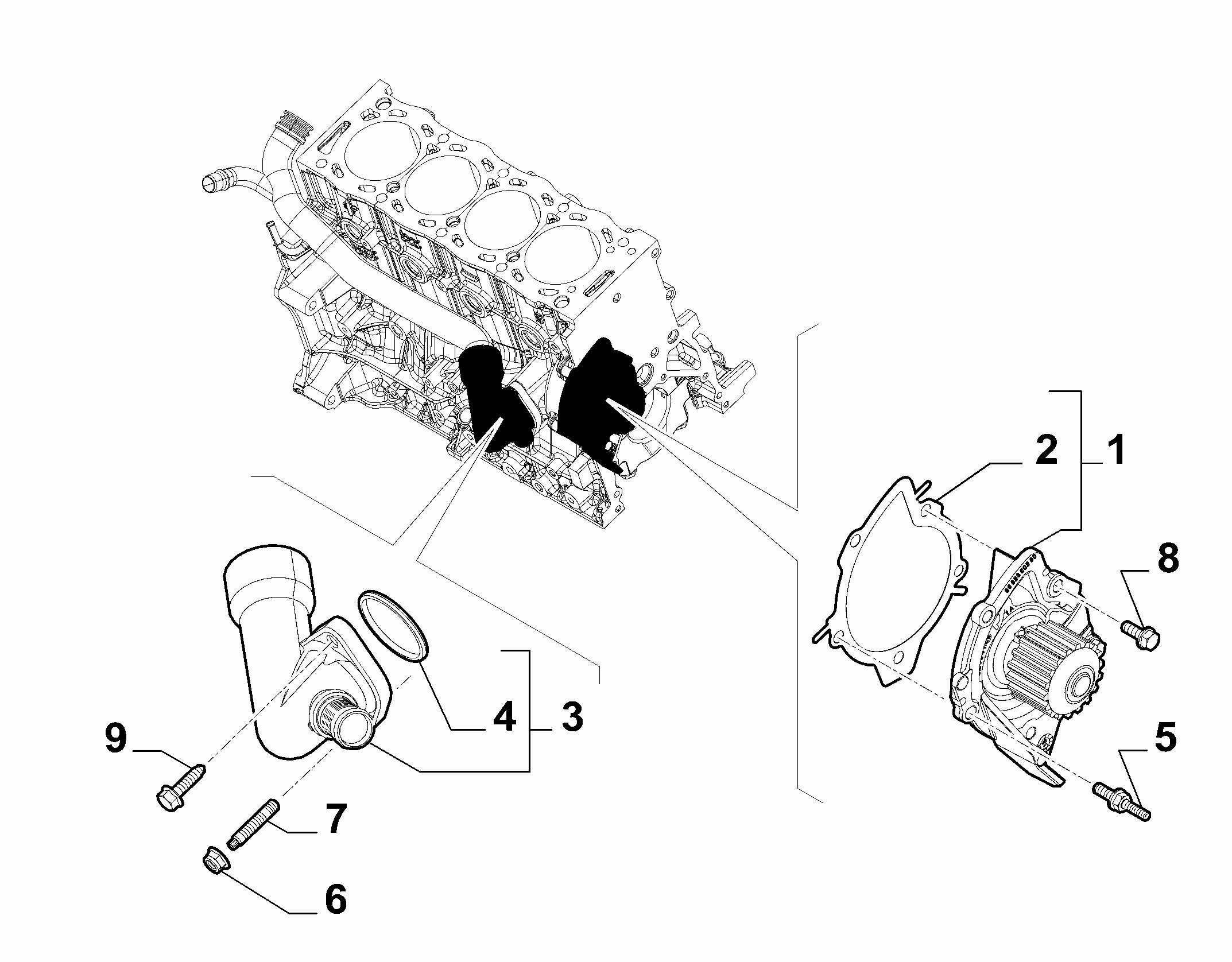 FIAT 9682360280 - Vesipumppu inparts.fi