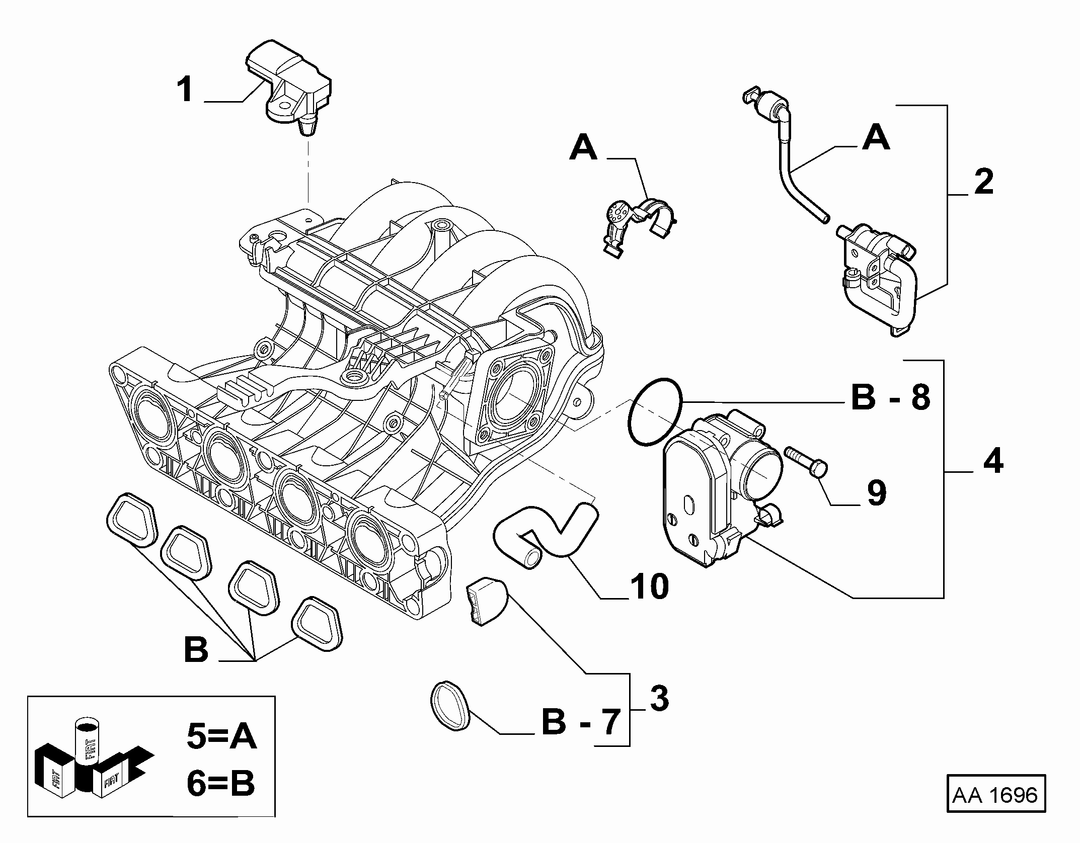 FIAT 71739944 - Tiivistesarja, imusarja inparts.fi