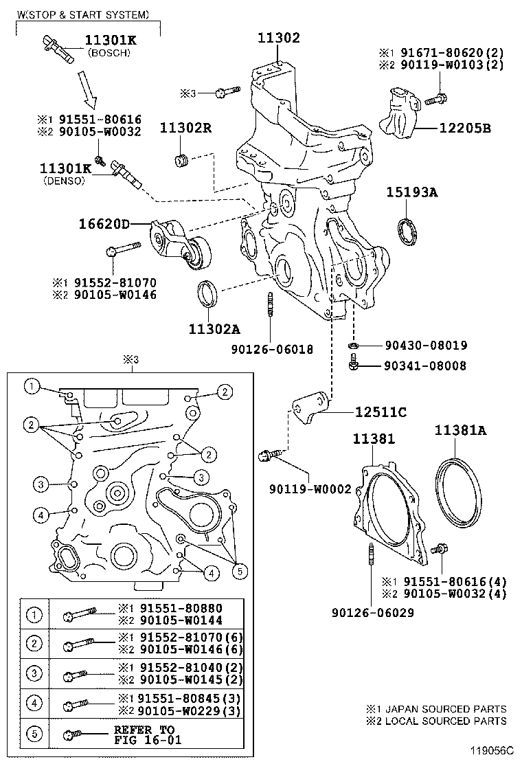 TOYOTA 16620-0Q010 - Hihnankiristin, moniurahihna inparts.fi