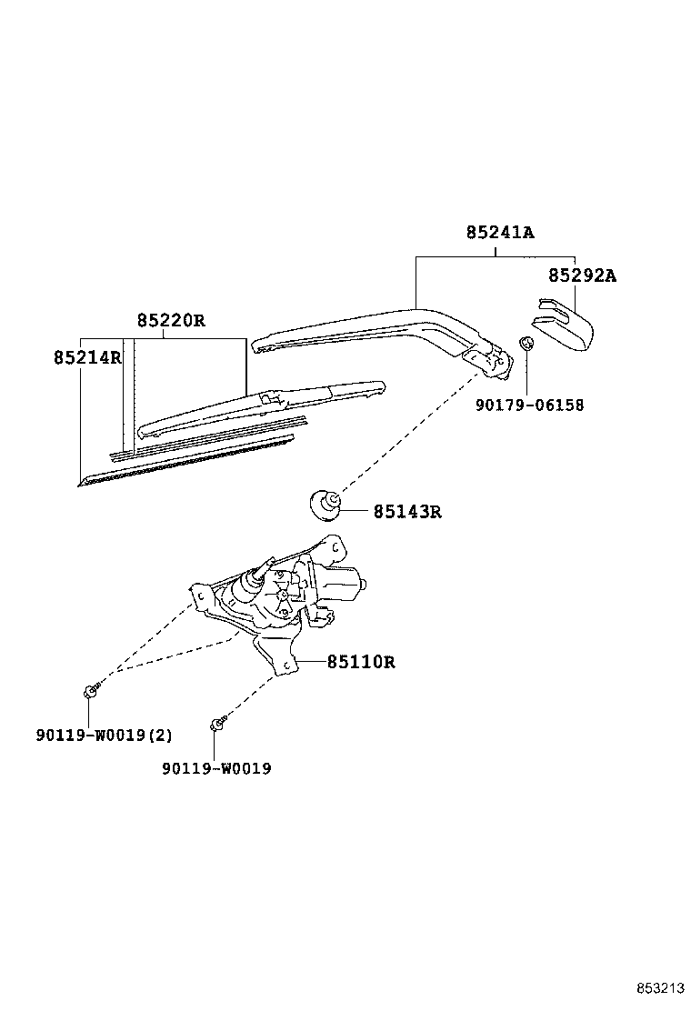 TOYOTA 852420R010 - Pyyhkijänsulka inparts.fi