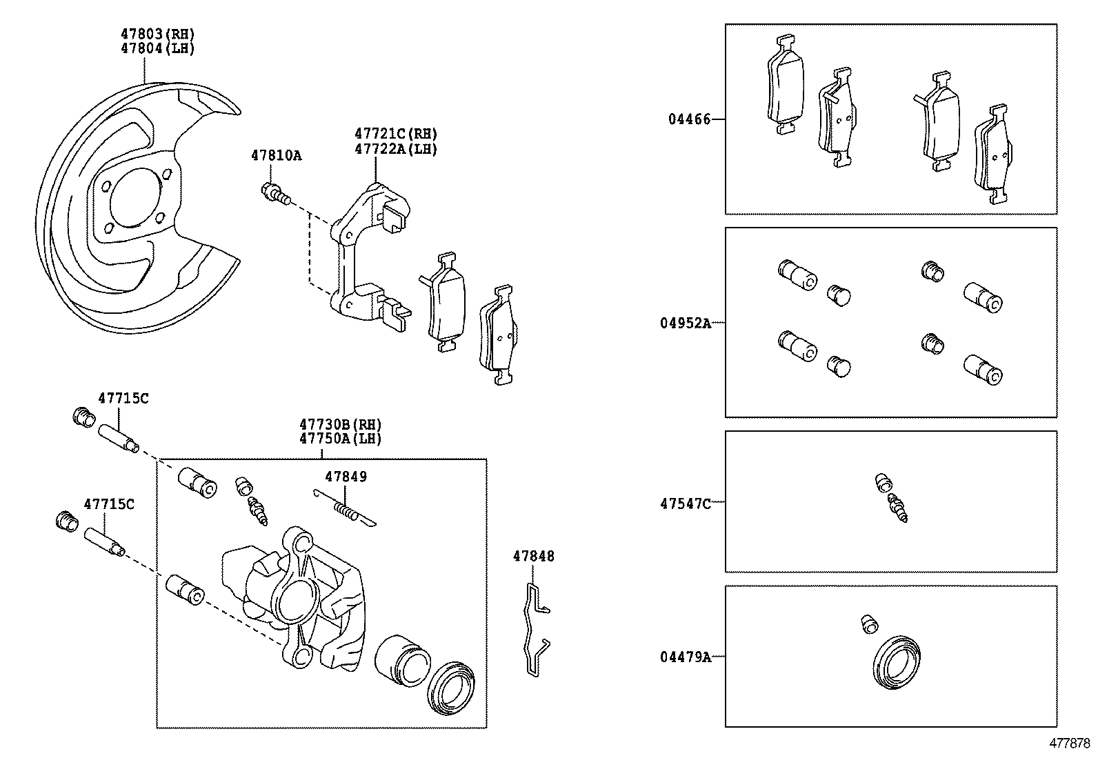 TOYOTA 478480D020 - Tarvikesarja, jarrupala inparts.fi