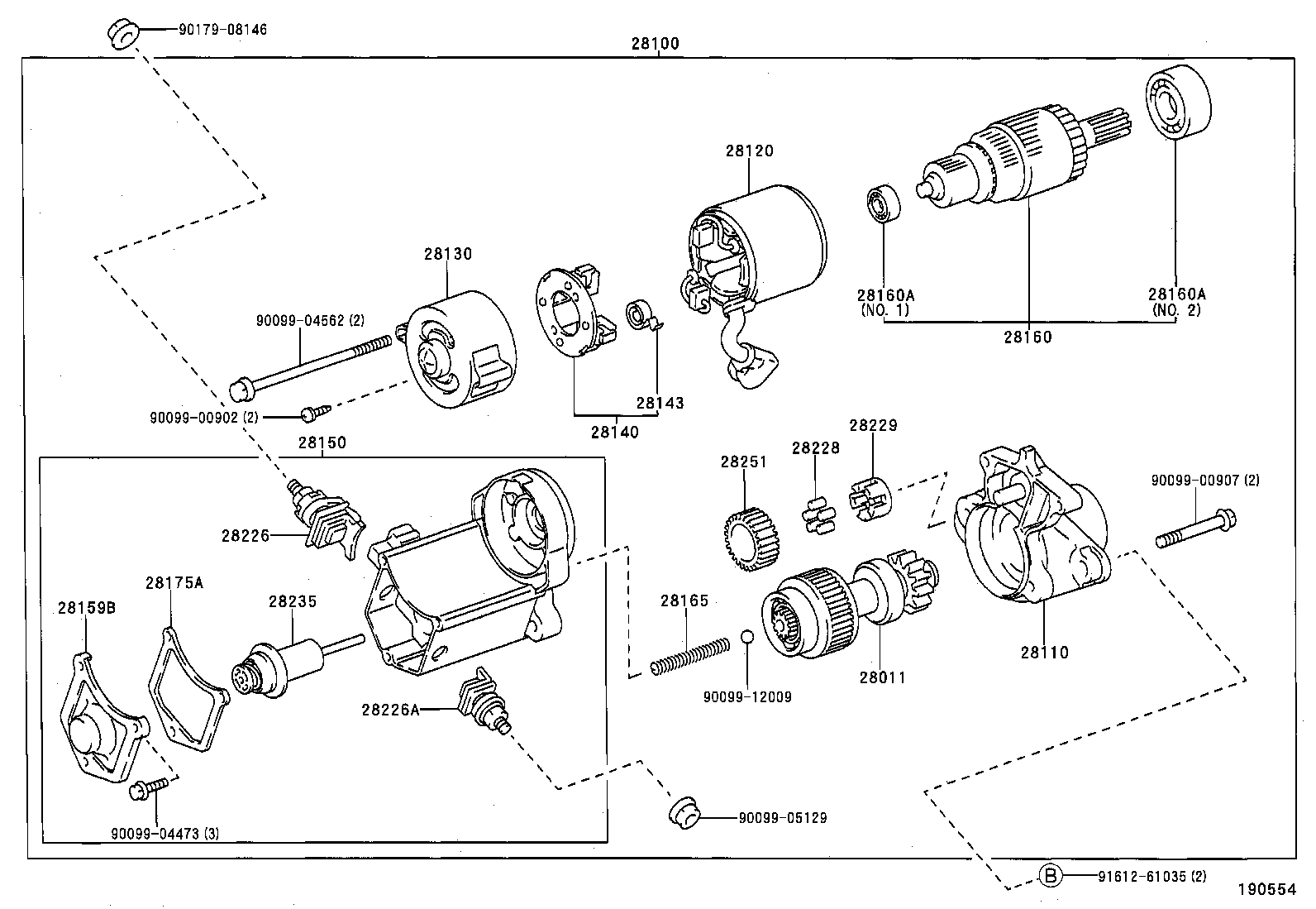 TOYOTA 28100-74130 - Käynnistinmoottori inparts.fi