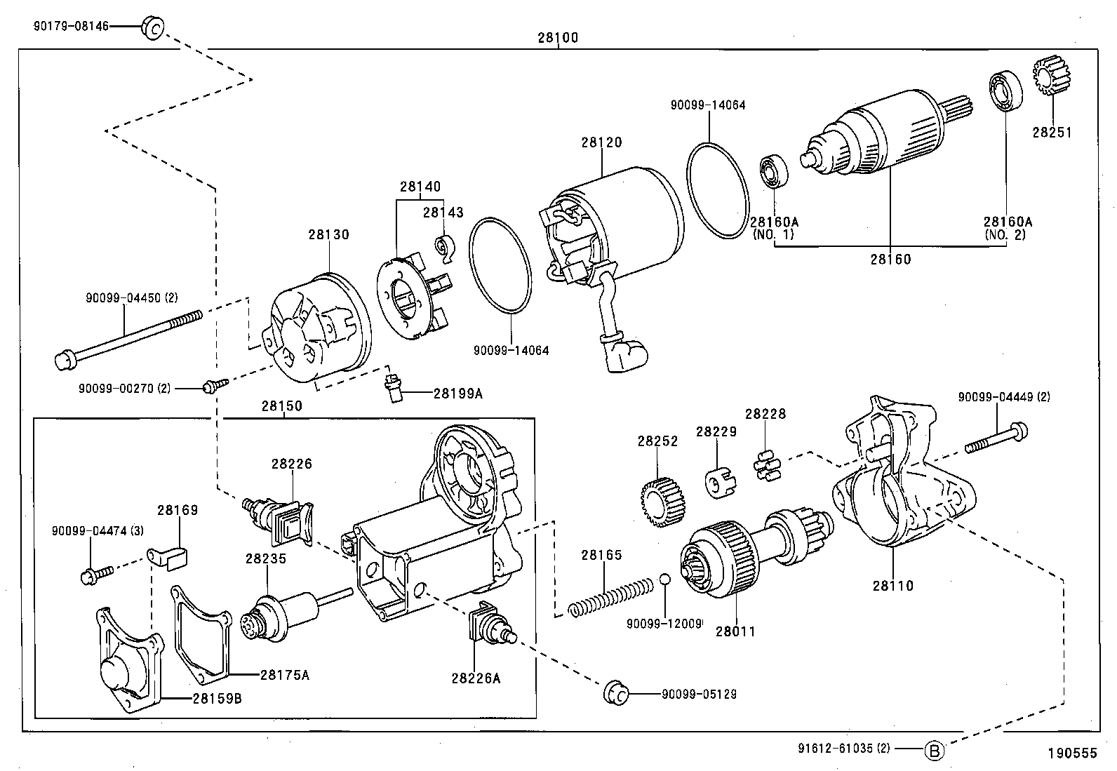 TOYOTA 28140-74010 - Käynnistinmoottorin hiilet inparts.fi