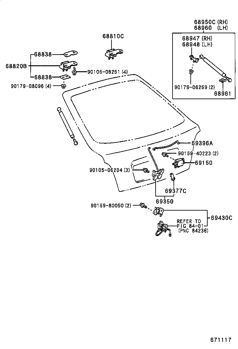 TOYOTA 68960-09050 - Kaasujousi, tavaratila inparts.fi