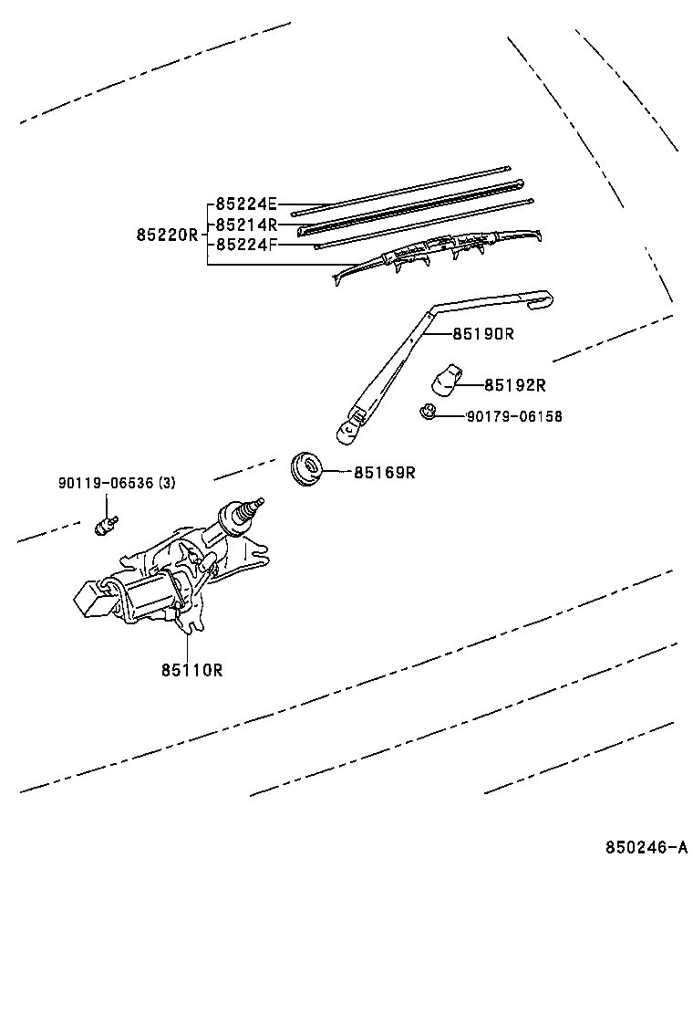 TOYOTA 852420W010 - Pyyhkijänsulka inparts.fi