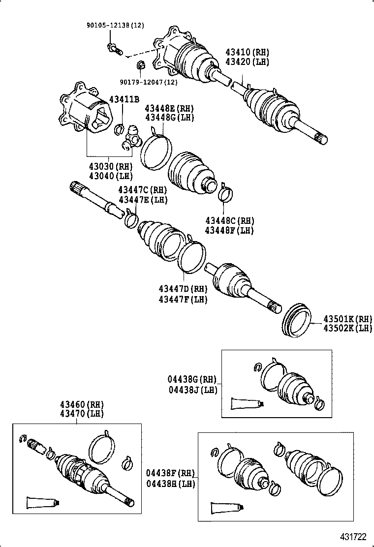 TOYOTA 04438-26011 - Paljekumi, vetoakseli inparts.fi