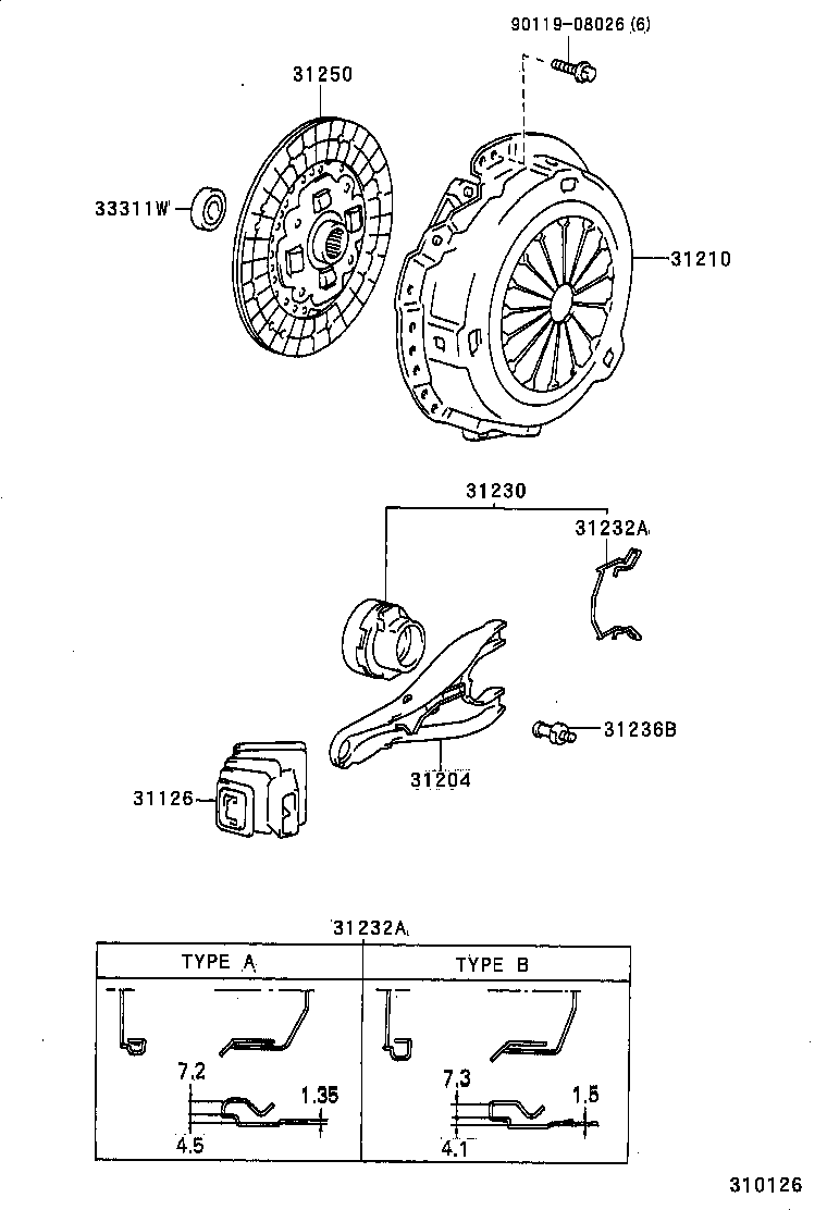 TOYOTA 31210-28030 - Kytkimen painelevy inparts.fi