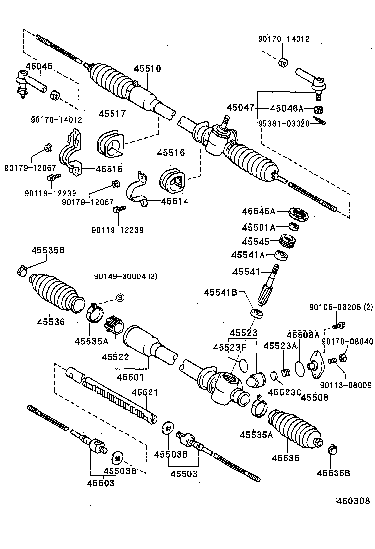 TOYOTA 45503-19205 - Raidetangon pää, suora inparts.fi