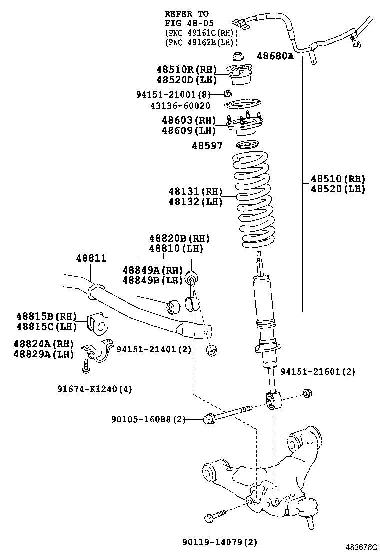 TOYOTA 48810-60060 - Tanko, kallistuksenvaimennin inparts.fi