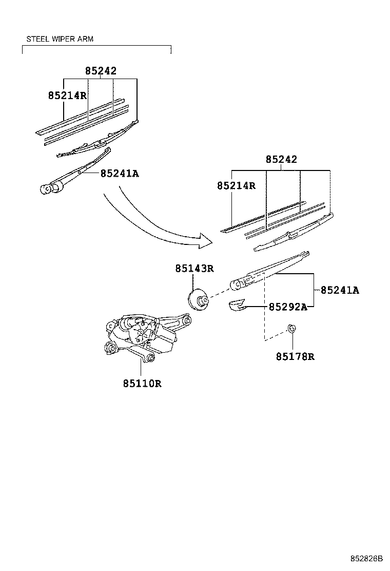 TOYOTA 8524260110 - Pyyhkijänsulka inparts.fi