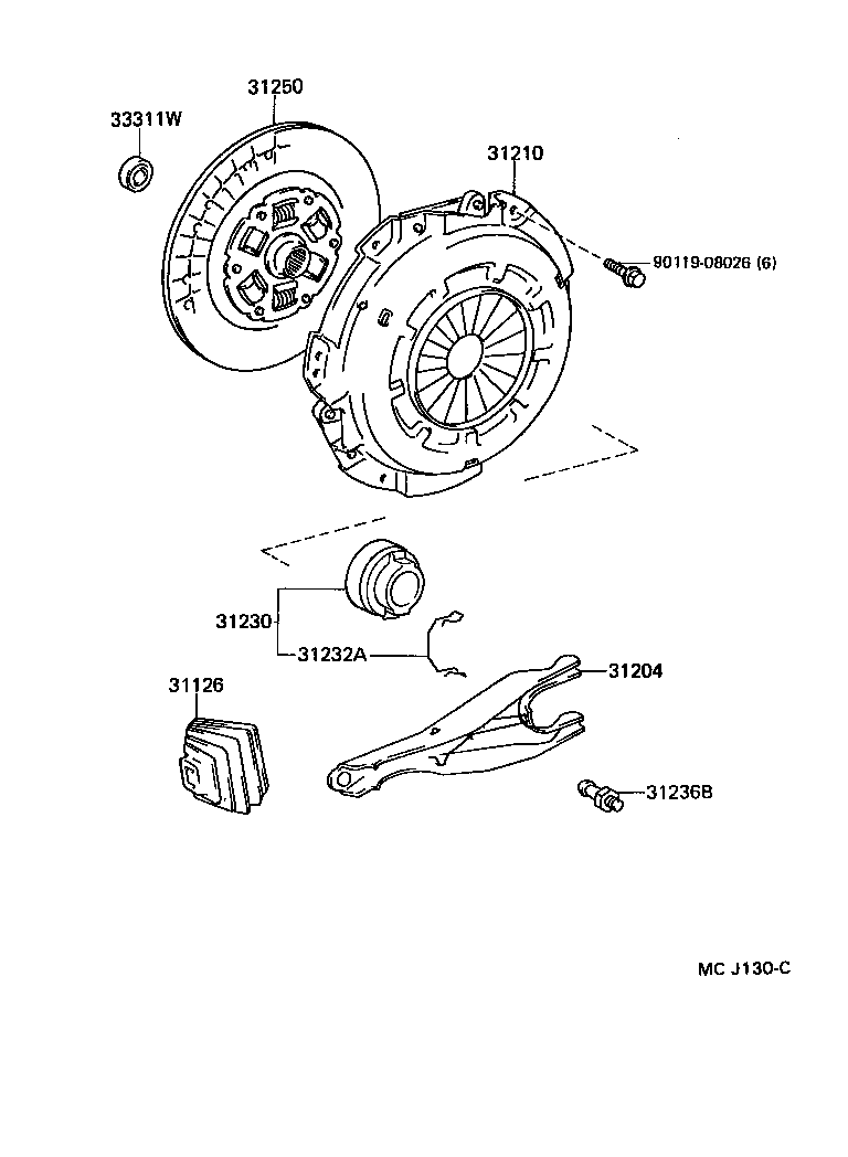 TOYOTA 31210-26140 - Kytkimen painelevy inparts.fi