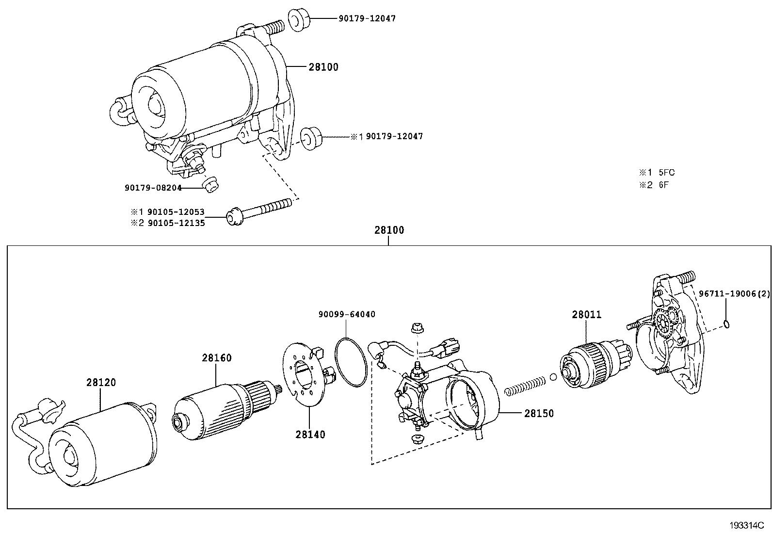 TOYOTA 28100-30071 - Käynnistinmoottori inparts.fi