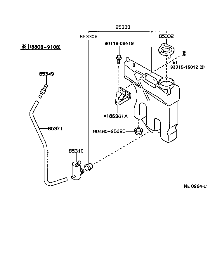 TOYOTA 8531022080 - Pesunestepumppu, lasinpesu inparts.fi