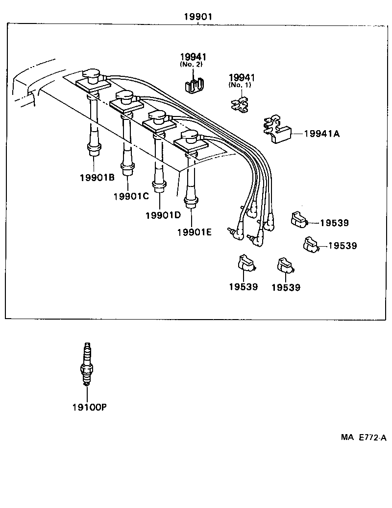 TOYOTA 90919-01166 - Sytytystulppa inparts.fi