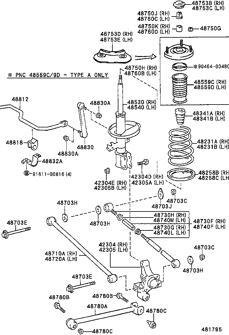 TOYOTA 48530-05010 - Iskunvaimennin inparts.fi