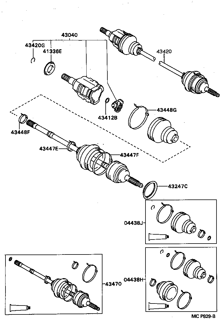 TOYOTA 43420-05020 - Nivelsarja, vetoakseli inparts.fi