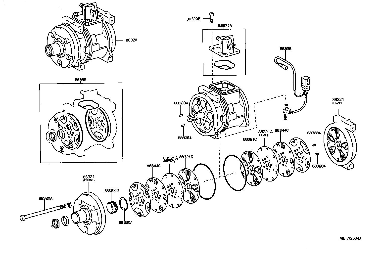 TOYOTA 88320-2B300 - Kompressori, ilmastointilaite inparts.fi