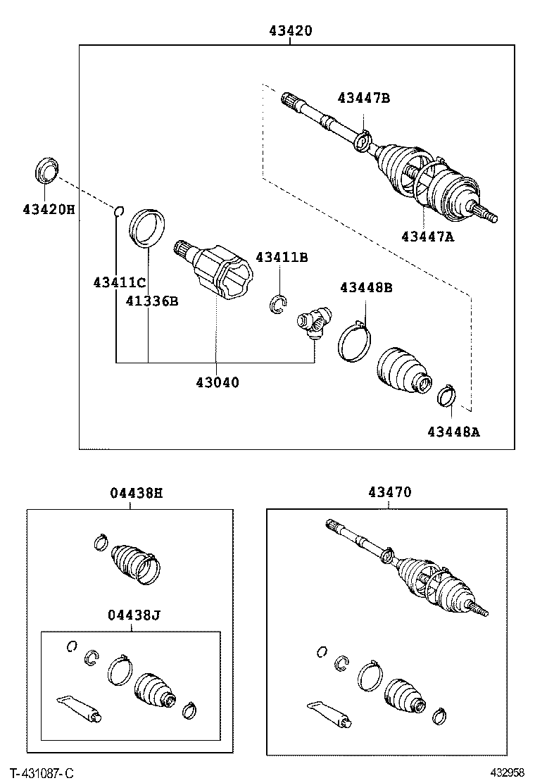 TOYOTA 43460-69105 - Nivelsarja, vetoakseli inparts.fi