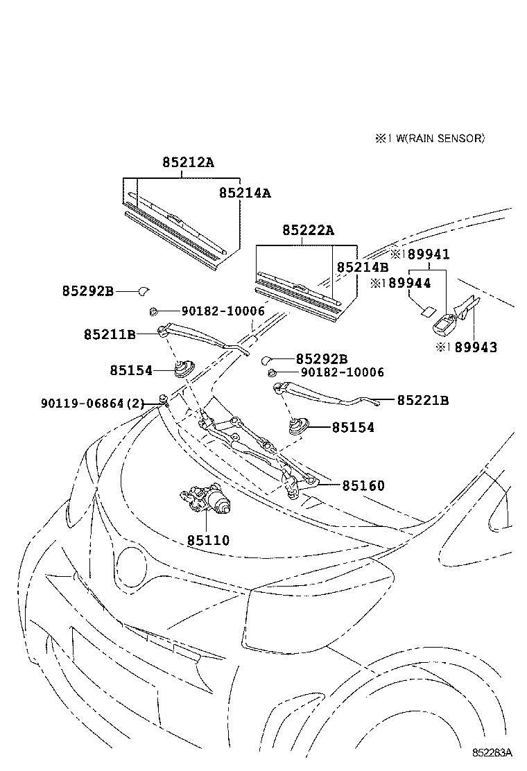 TOYOTA 85222-30590 - Pyyhkijänsulka inparts.fi