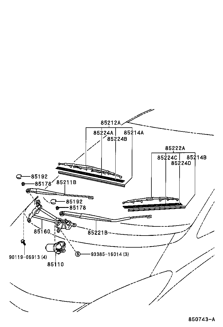 TOYOTA 85292-13010 - Kupu, pyyhkijänvarsi inparts.fi