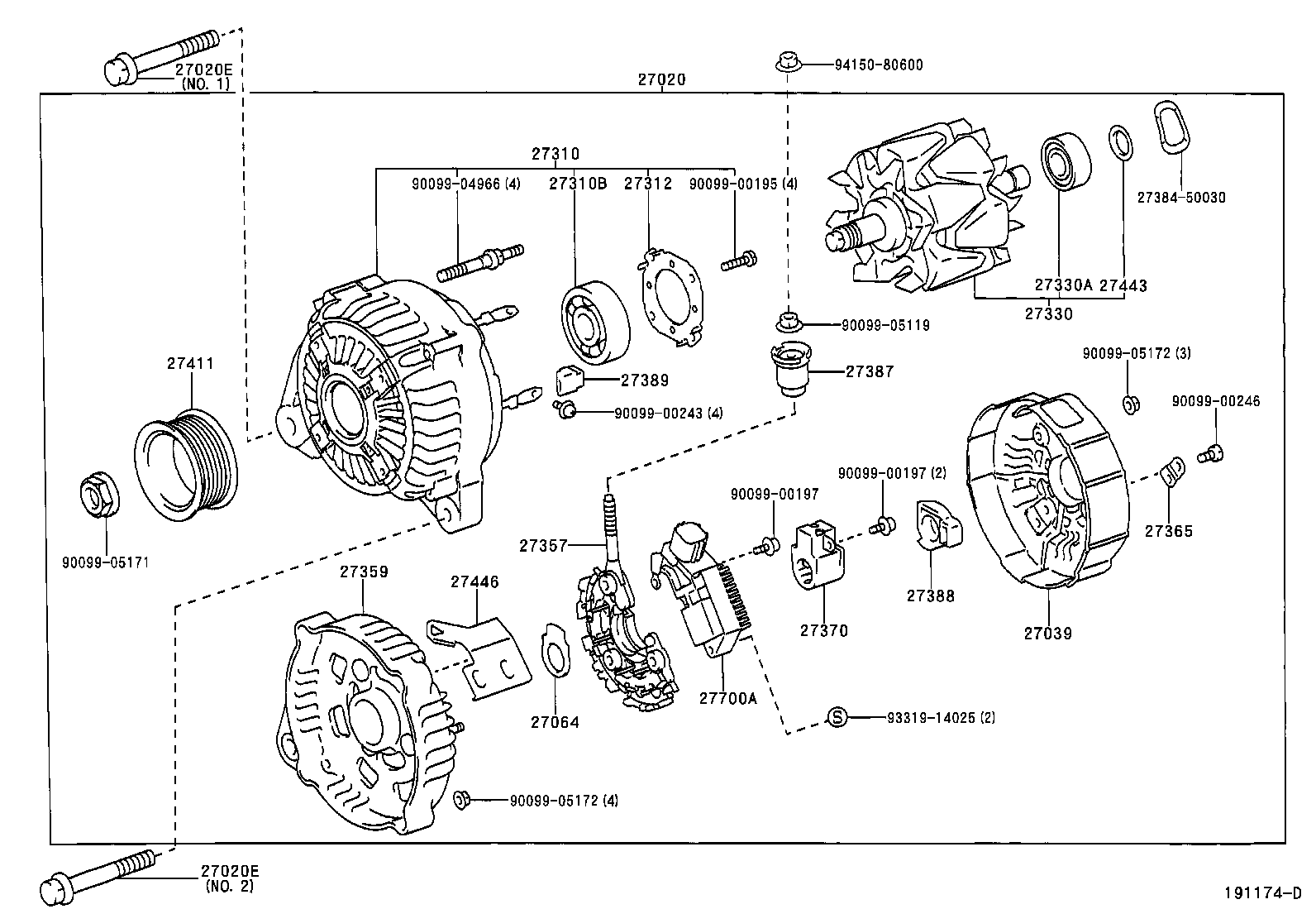 TOYOTA 27060-28070 - Laturi inparts.fi