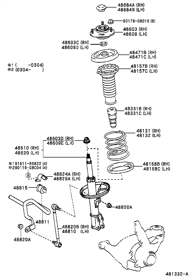 TOYOTA 4852019805 - Iskunvaimennin inparts.fi