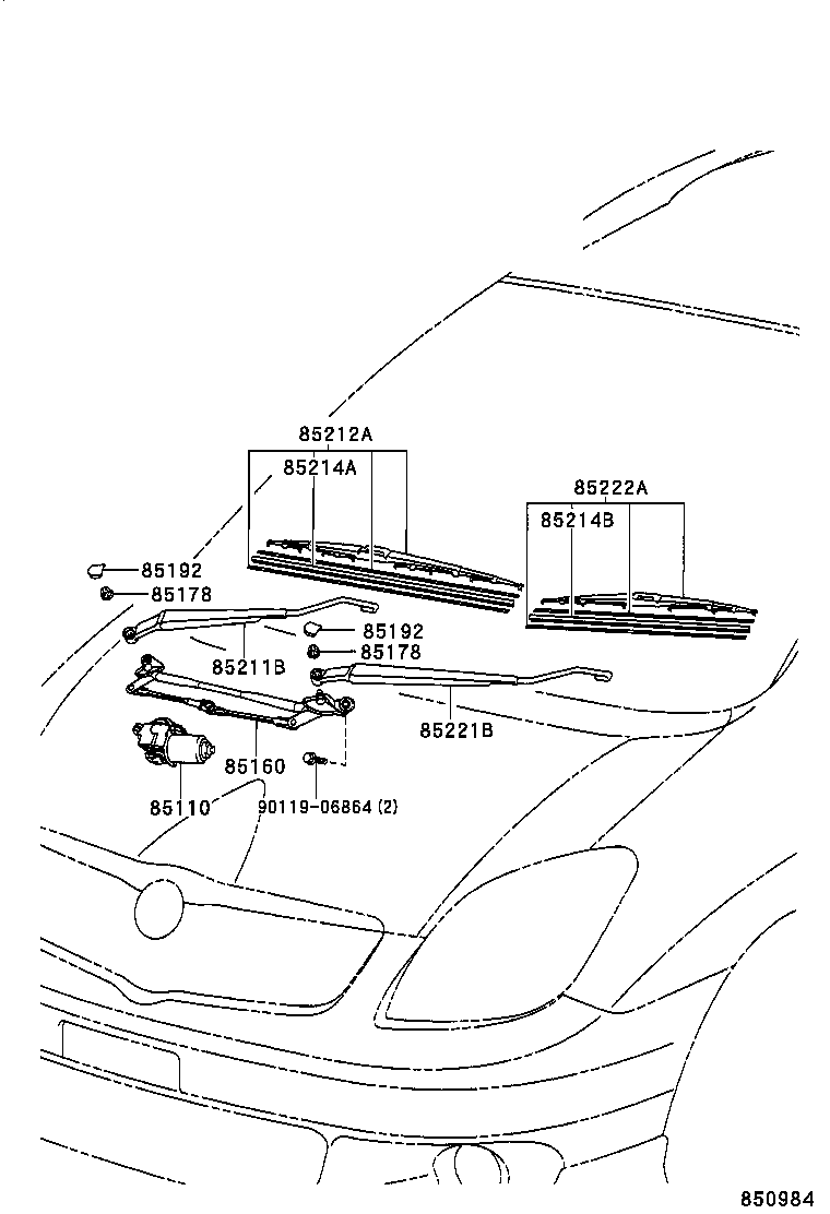 TOYOTA 85222-44070 - Pyyhkijänsulka inparts.fi