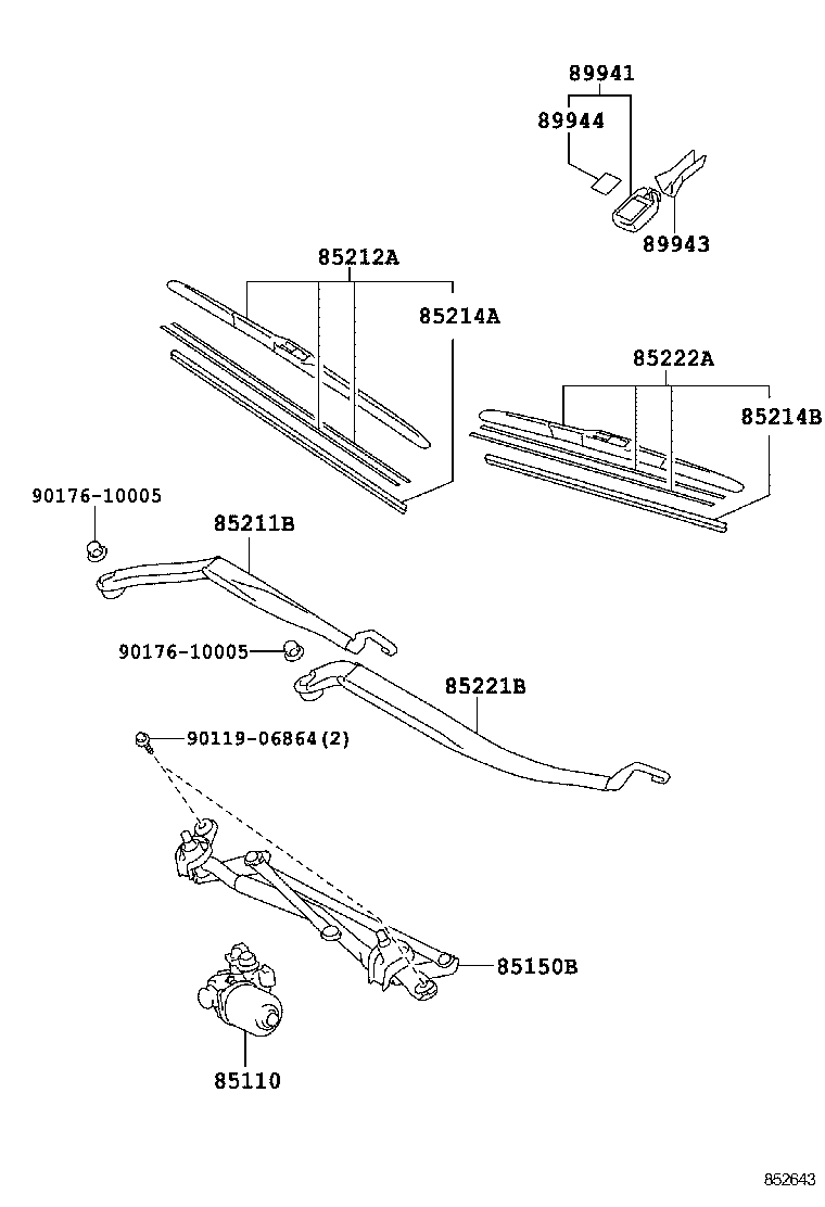 TOYOTA 8522233270 - Pyyhkijänsulka inparts.fi