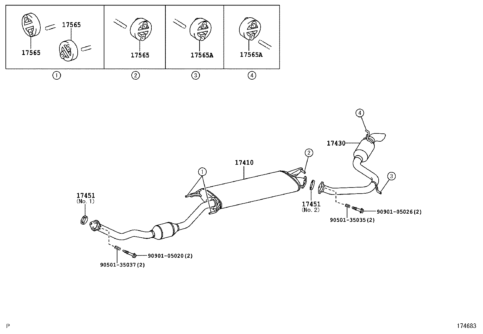 TOYOTA 17410-26410 - Keskiäänenvaimentaja inparts.fi