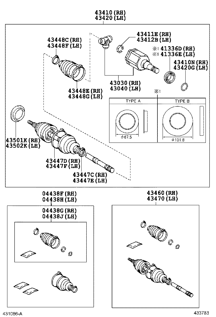 TOYOTA 044270K040 - Paljekumisarja, ohjaus inparts.fi