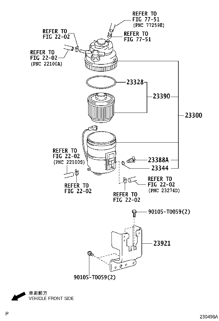 TOYOTA 233000L030 - Polttoainesuodatin inparts.fi