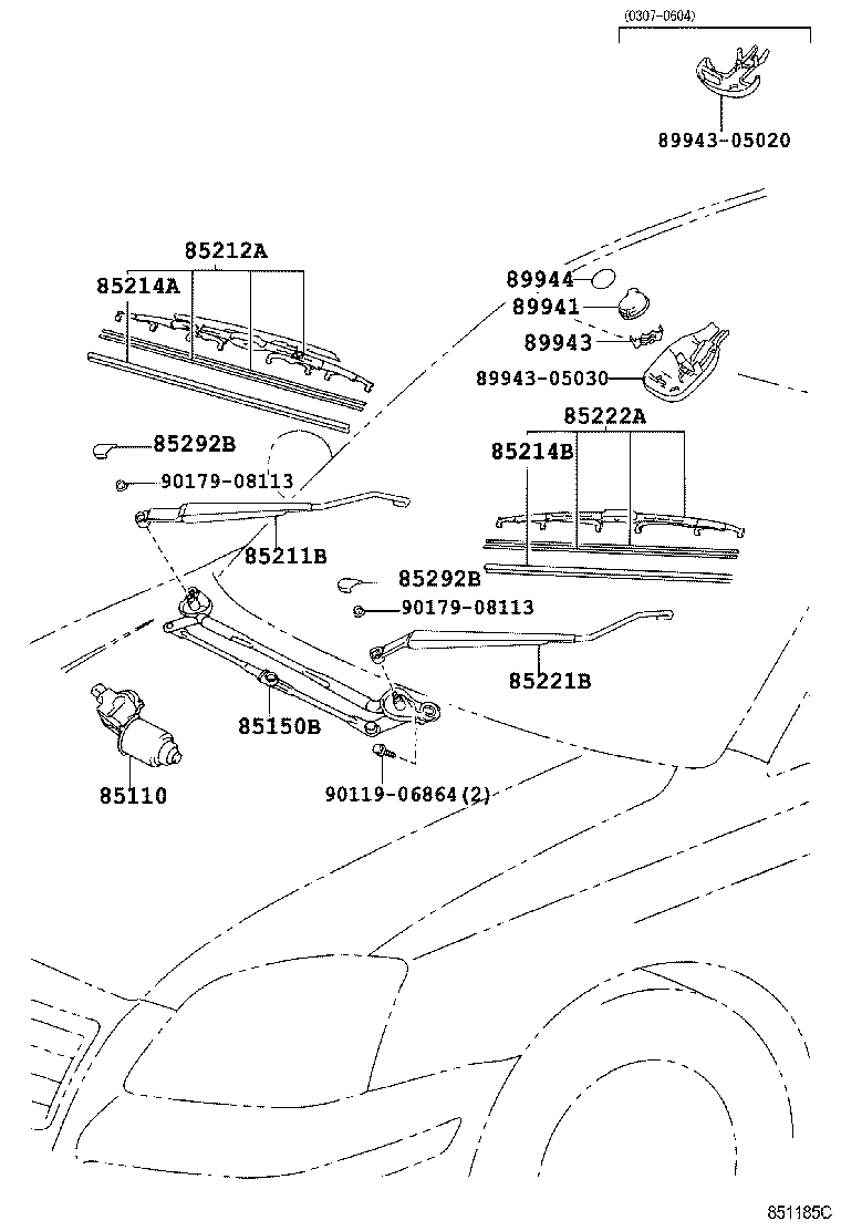 TOYOTA 8522205120 - Pyyhkijänsulka inparts.fi