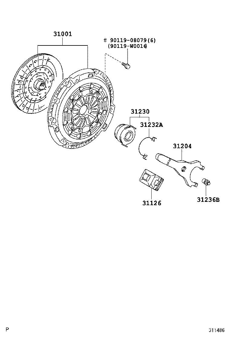 TOYOTA 31001-05030 - Kytkinpaketti inparts.fi