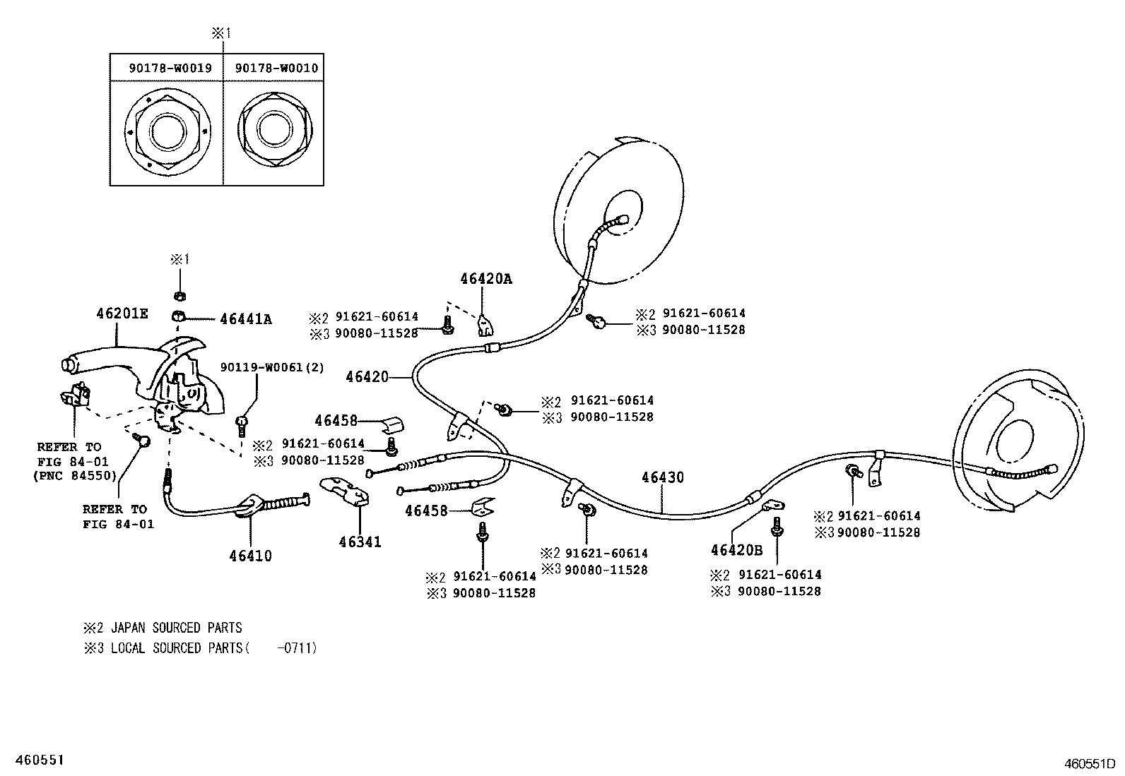 TOYOTA 46420-20570 - Vaijeri, seisontajarru inparts.fi