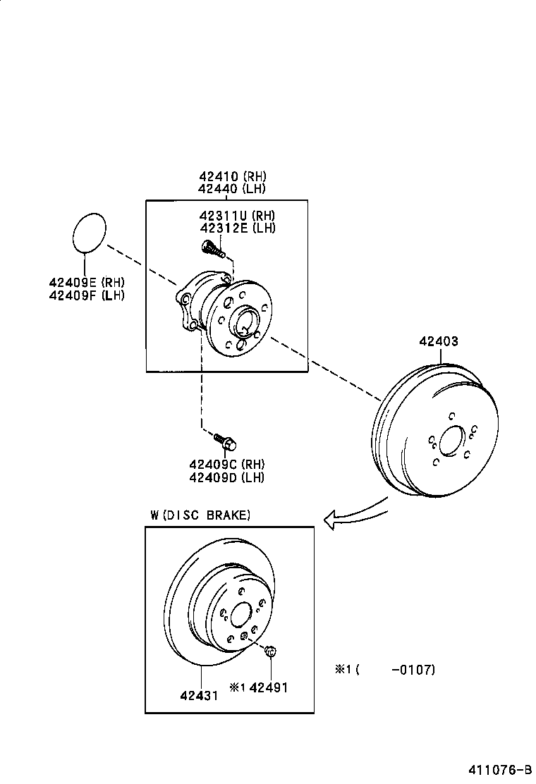 TOYOTA 42431-05040 - Jarrulevy inparts.fi